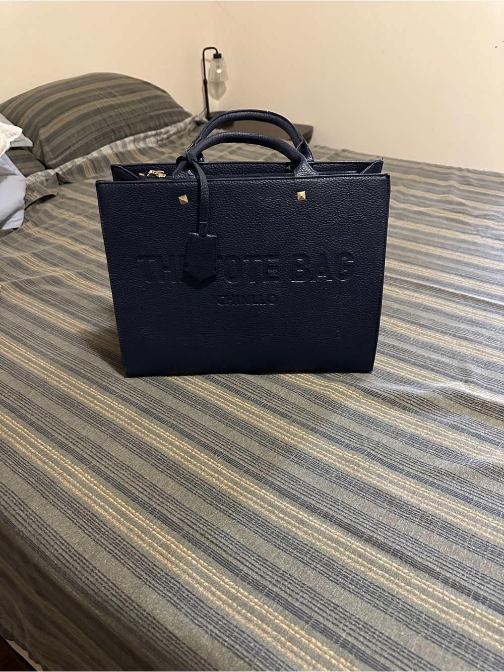 Navy Blue The Tote Bag - Structured Top-Handle Tote - Picture 2 of 7